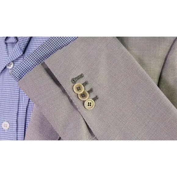 Gi Capri Napoli Gray/Pearl Woven Silk-Wool 2-Btn Handmade Sportcoat Blazer 44R